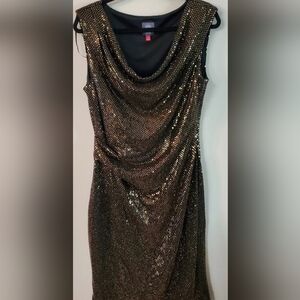 Elegant Gold Sequin LONG Dress